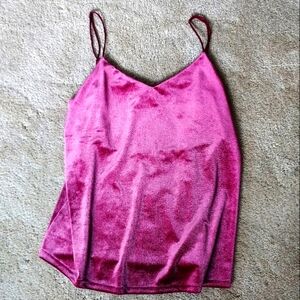 Pink Velour Tank Top